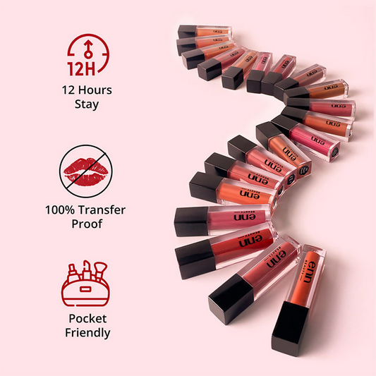 Enn Long-Lasting Liquid Lipstick With Ghee - Full Coverage & Transferproof - Pink Velvet