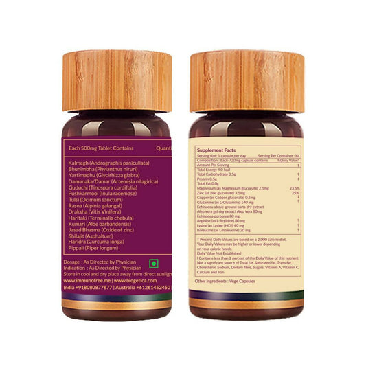 Biogetica Core Immunity Kit - Immunofree Tablets and Reginmune Capsules - Swadesiicart