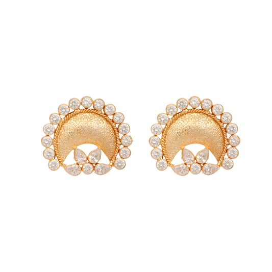 Nuyug 22K Gold Plated Crescent Glow Earrings | Swadesiicart