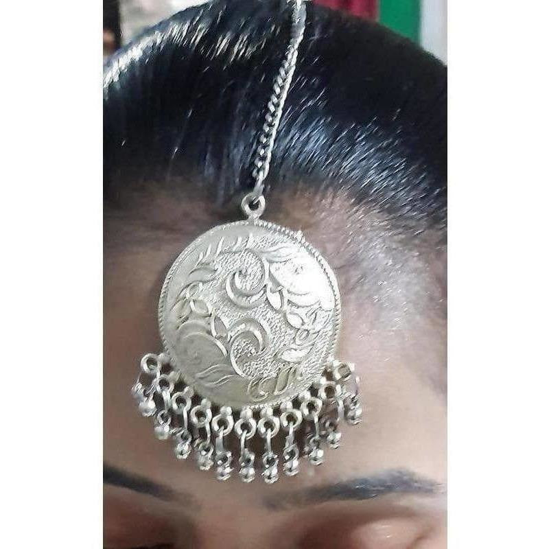 MS Fashion India Round Design With Hanging Drops Maang Tikka | Swadesiicart