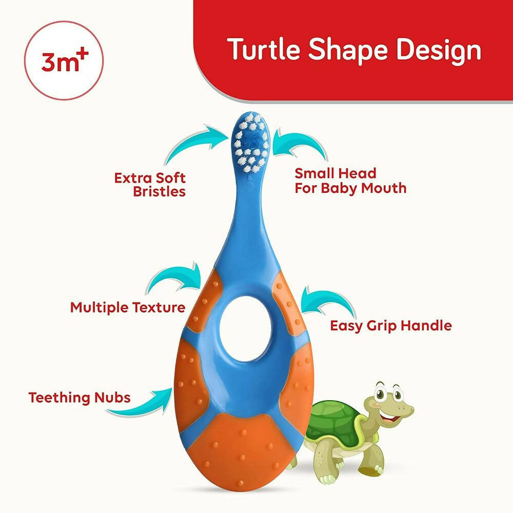 LuvLap Turtle Shaped Baby Manual Toddler & Toothbrush - Swadesiicart