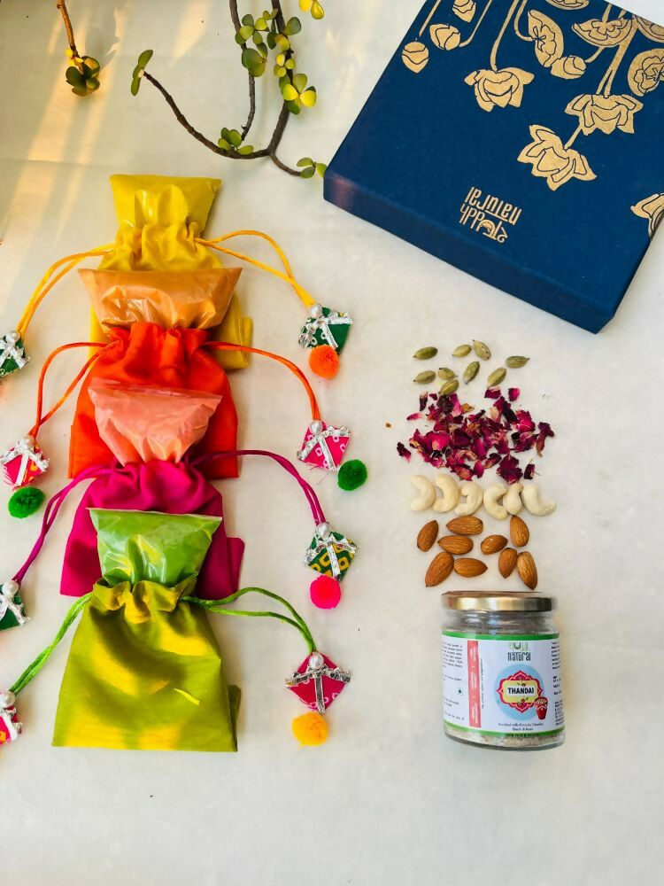Shuddh Natural Ubtan Based Herbal Gulal | Ayurvedic Thandai Powder | Holi Gift Hamper | Swadesiicart