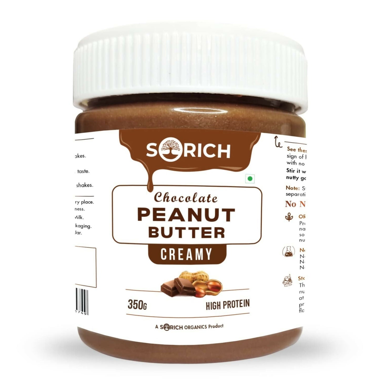 Sorich Organics Peanut Butter Chocolate Flavour Creamy - Swadesiicart