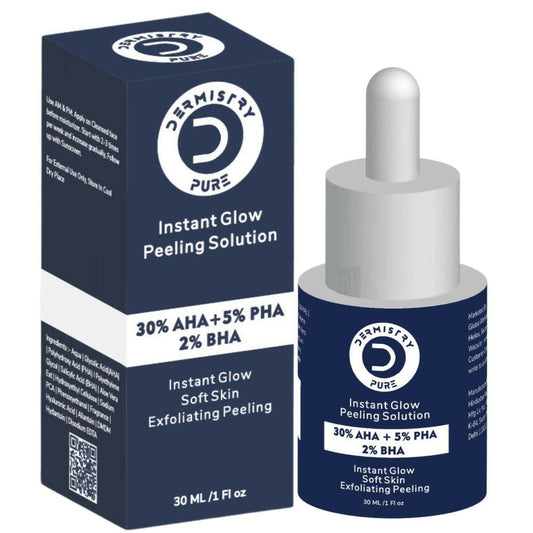 Dermistry Pure 30% AHA 5% PHA 2% BHA Peeling Exfoliating Solution Instant Bright Glow Fairness Serum - Swadesiicart