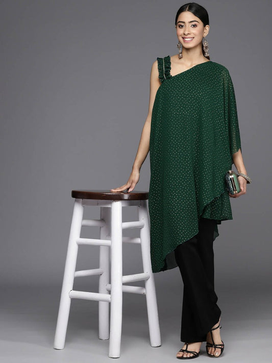 Ahalyaa Women's Traditional wear Tunic - Dark Green | Swadesiicart
