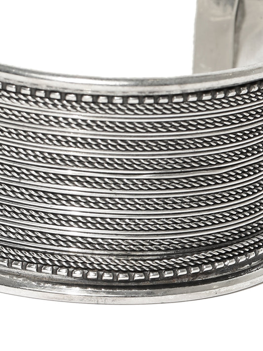 Priyaasi Women German Silver/Oxidized Cuff Bracelet - Swadesiicart
