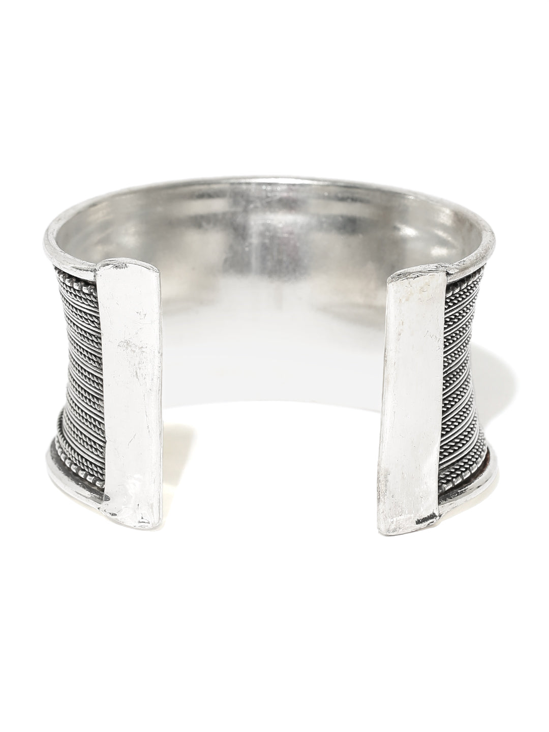 Priyaasi Women German Silver/Oxidized Cuff Bracelet - Swadesiicart