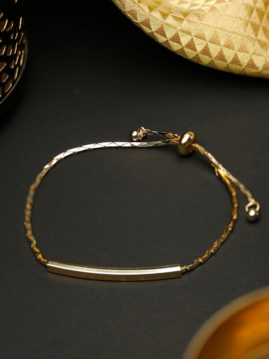 Priyaasi Women Contemparory Stones Gold-Polished Link Bracelet - Noz2Toz