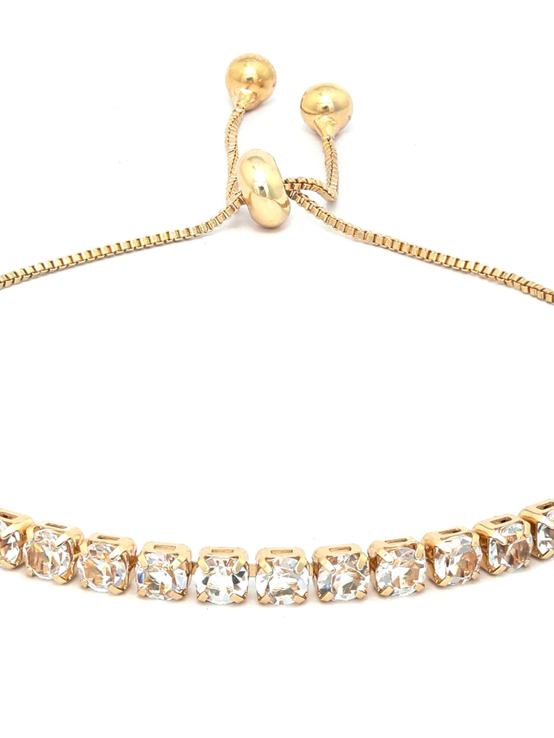 Priyaasi Women American Diamond Gold-Polished Link Bracelet - Swadesiicart