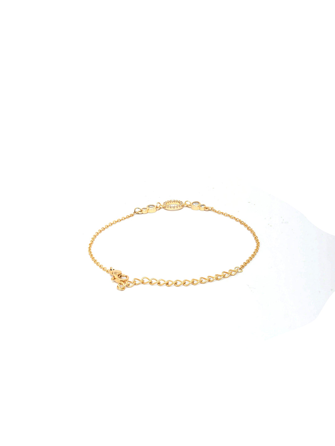 Priyaasi Women American Diamond Gold-Polished Link Bracelet In Circle - Swadesiicart