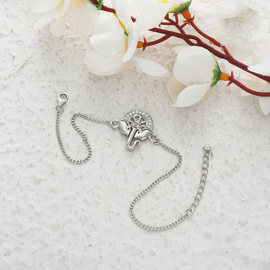 trueBrowns 925 Sterling Silver Auspicious Ganpati Bracelet Style Rakhi | Swadesiicart