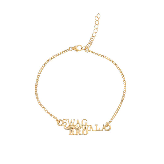trueBrowns 925 Sterling Silver Gold-Polished Gold Micron Plated Swag Bracelet Rakhi | Swadesiicart