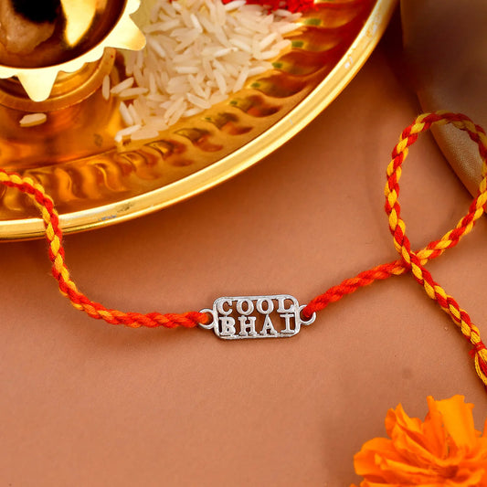 trueBrowns 925 Sterling Silver Precious Cool Bhai Thread Rakhi | Swadesiicart