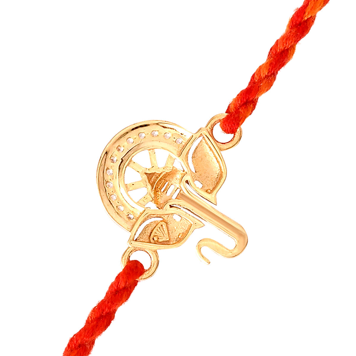 trueBrowns X Voylla 925 Sterling Silver Ganesha Gold-Polished Gold Micron Plated Thread Rakhi | Swadesiicart