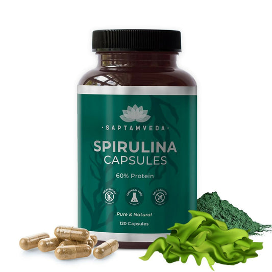 Saptamveda Spirulina Capsules | Swadesiicart