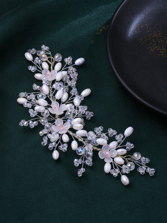 NVR Women's Embellished Beaded Hair Accessory Set | Swadesiicart