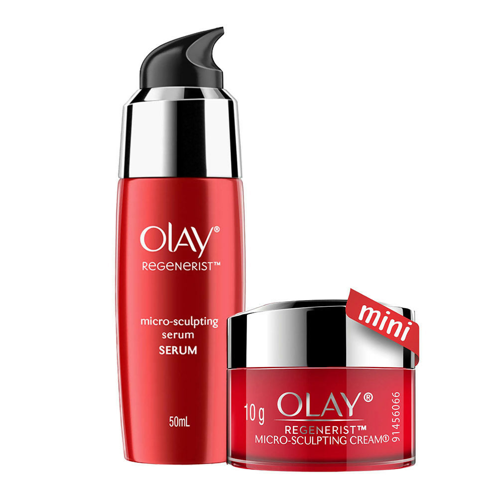 Olay Regenerist Micro-sculpting Cream Mini and Regenerist Anti-ageing Serum Combo - Swadesiicart