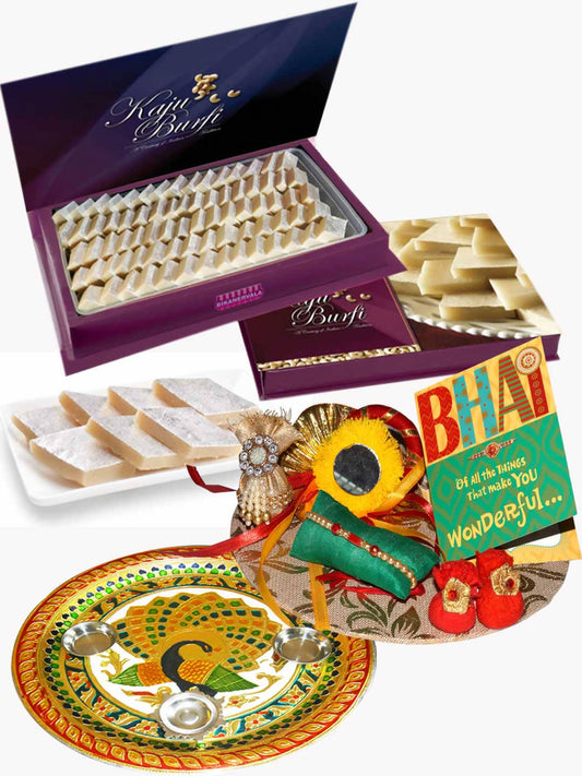 Bikanervala Kaju Katli and Rakhi Puja Thali | Swadesiicart