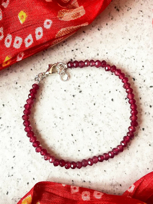 Joban Fashion Pink Glass Glass Beads Trendy Bracelets | Swadesiicart