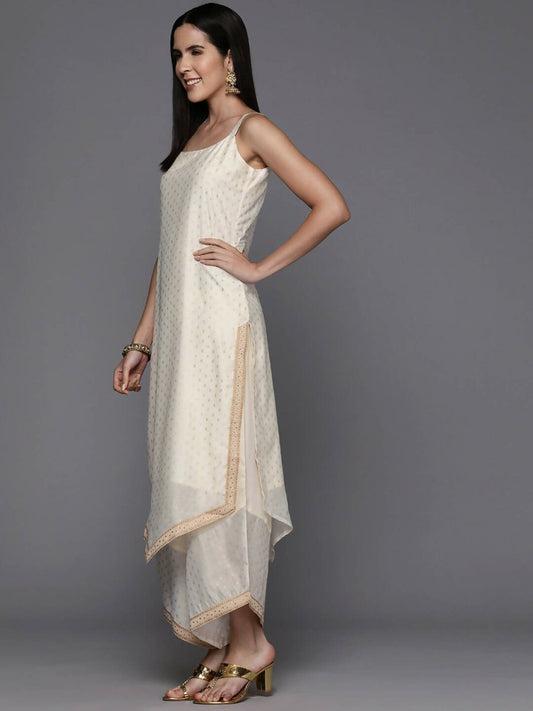 Ahalyaa Womens Kurta Set - Off-white | Swadesiicart