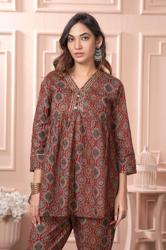 BulBul Women Divya Gamthi Print Co-Ord Set - Swadesiicart