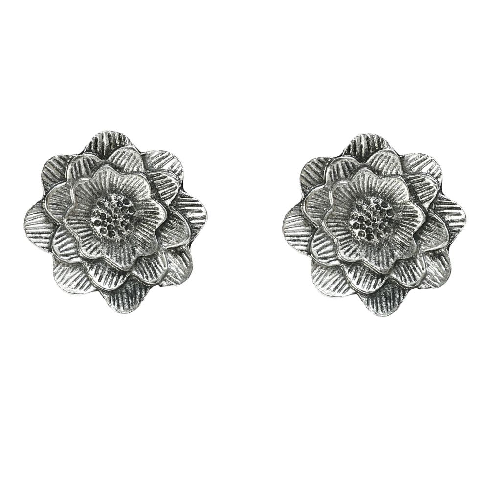 Mominos Fashion Johar Kamal Silver-Plated Brass Finish Rose Design Choker For Women (Silver) | Swadesiicart
