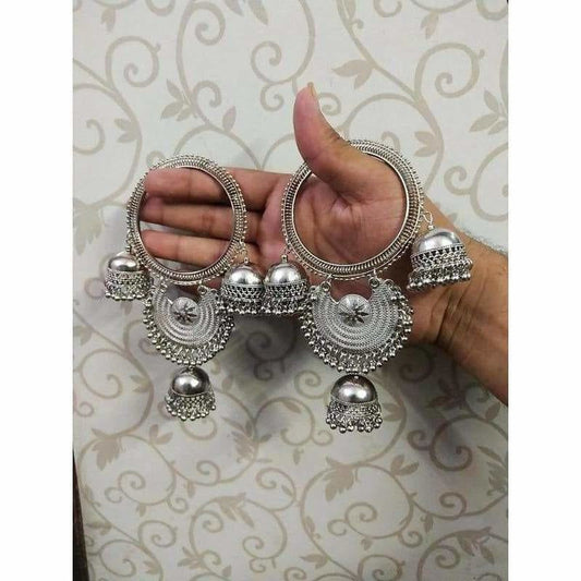 Large Jhumkas In Beautiful Design Latkan Bangles