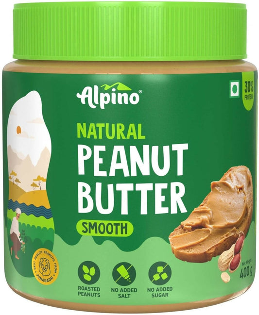 Alpino Natural Peanut Butter Smooth Unsweetened | Swadesiicart