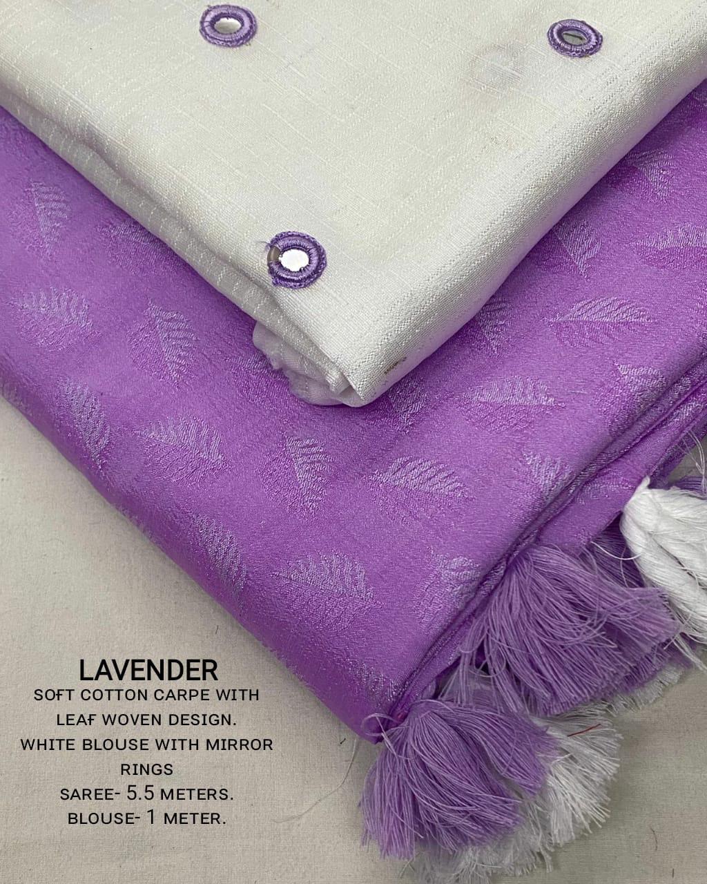 Lavender Poly Georgette Woven Design Swadesiicart with Unstitched Blouse - Hiral Fashion