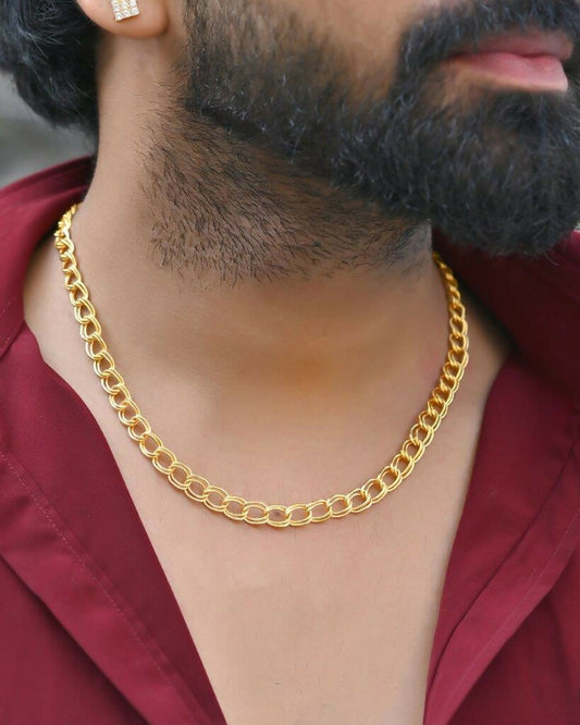 VOJ Gold-Polished Designer Circular Chain For Men | Swadesiicart