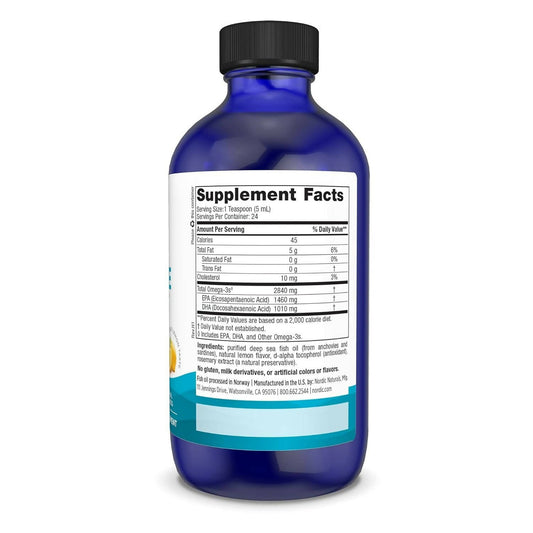 Nordic Naturals Ultimate Omega 3 Fish Oil Liquid - Lemon Flavor - Swadesiicart