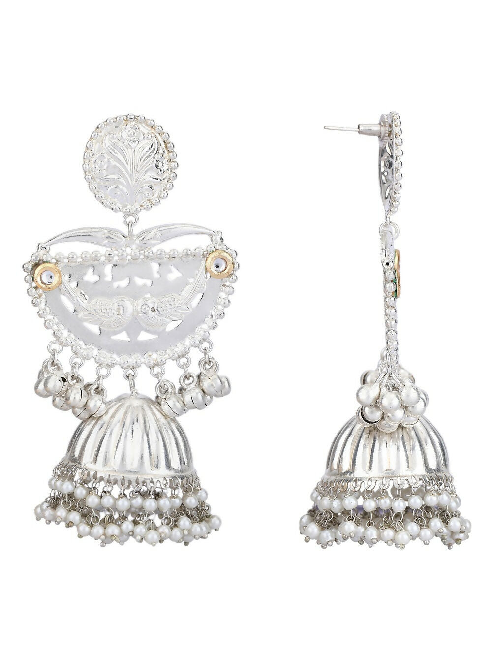 Joban Fashion Women Ghungroo Style Silver Tone Jhumka | Swadesiicart