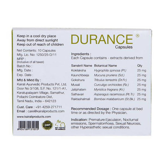 Kairali Ayurvedic Durance Capsules - Swadesiicart