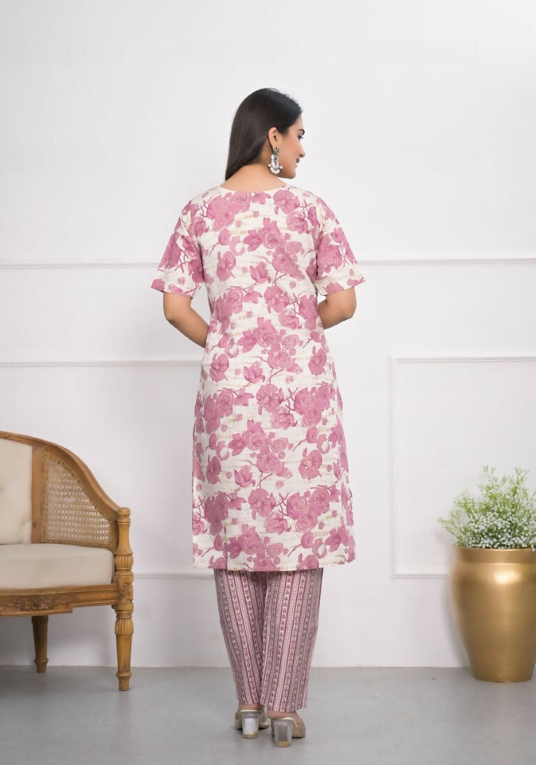 Festive Wear Ethnic Pink chanderi Stitched Suit With Dupatta - Anbazaar - Swadesiicart