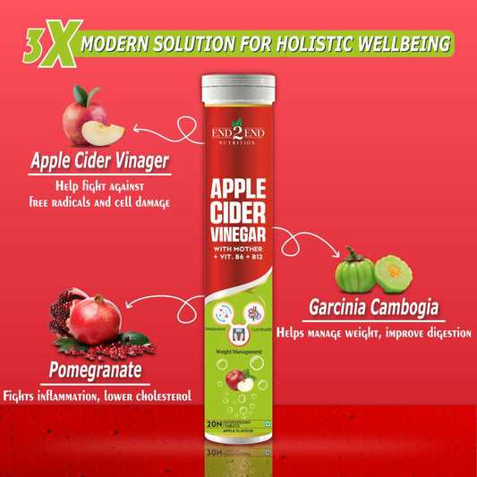 End2End Nutrition Apple Cider Vinegar Tablets - Swadesiicart