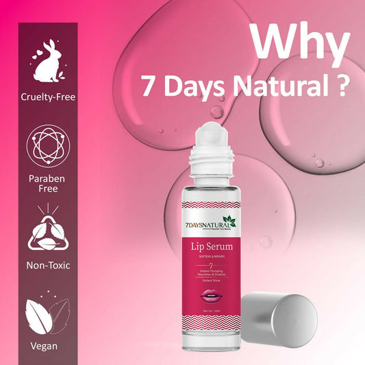 7 Days Premium Pink Lip Serum Oil For Lip Shine, Glossy, Soft With Moisturizer - Swadesiicart