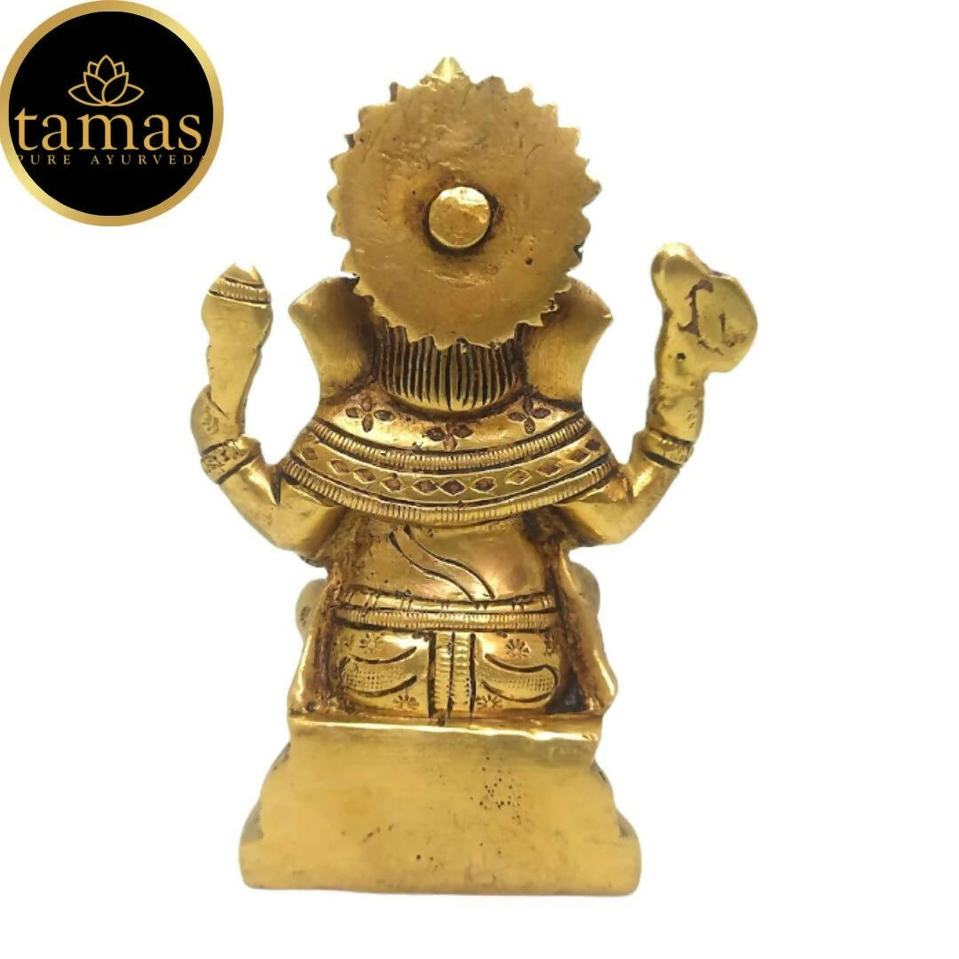 Tamas Brass Handmade Ganesh Statue | Good Luck & Prosperity | Golden - Swadesiicart