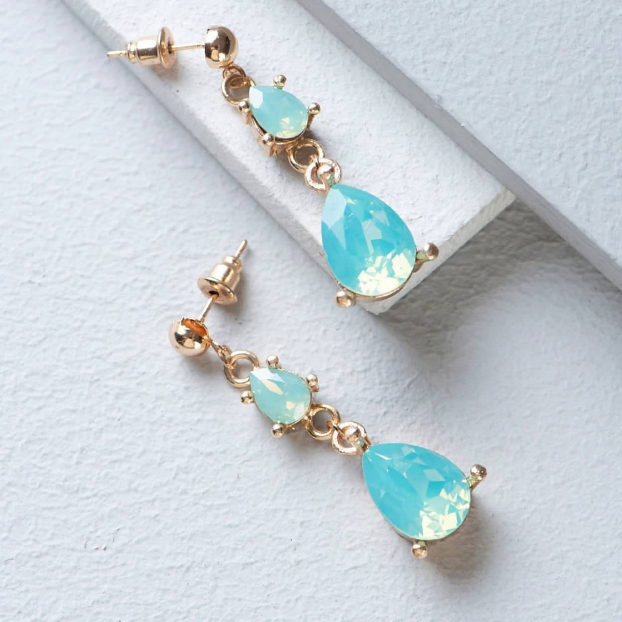 Bling Accessories Swarovski Pacific Opal Earrings | Swadesiicart