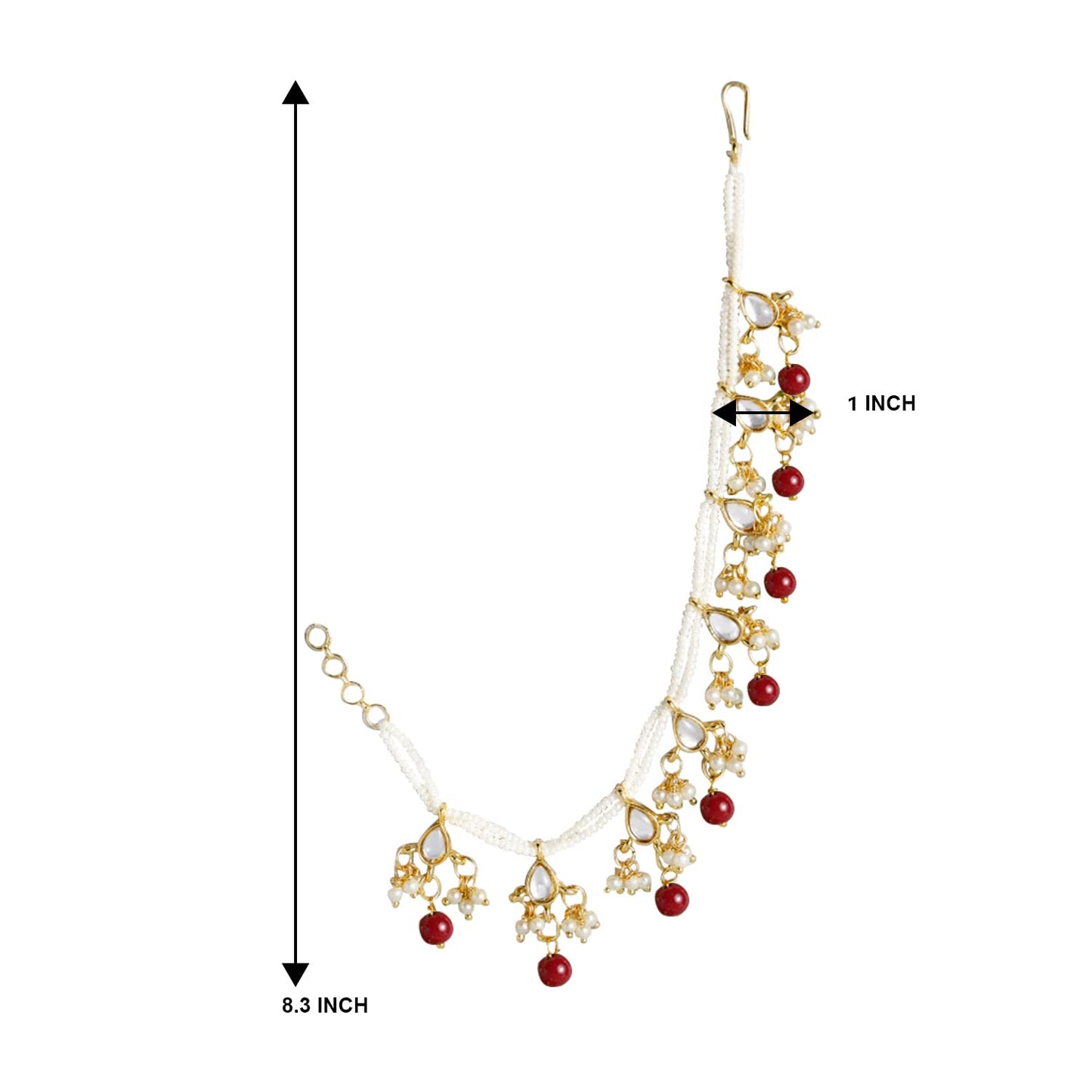 Gold-Polished Long Pearl Drop Beads Earring Chain Accessories For Women - Wahe Jewels - Swadesiicart