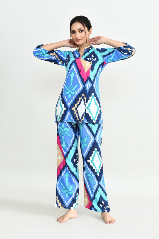 Joban Fashion Beautiful Blue Cotton Cod Set - Swadesiicart