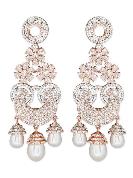 Florina Rosegold Earrings - Wahe Jewels - Swadesiicart