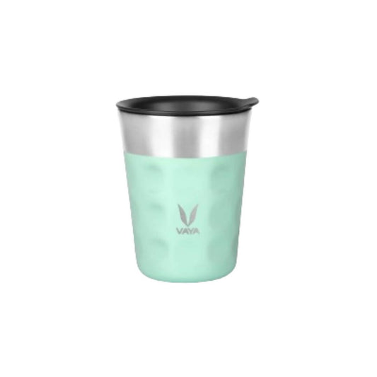 Vaya Popcup Insulated Coffee Mug Tumbler With Lid - 250 ml (Cool Cyan) | Swadesiicart