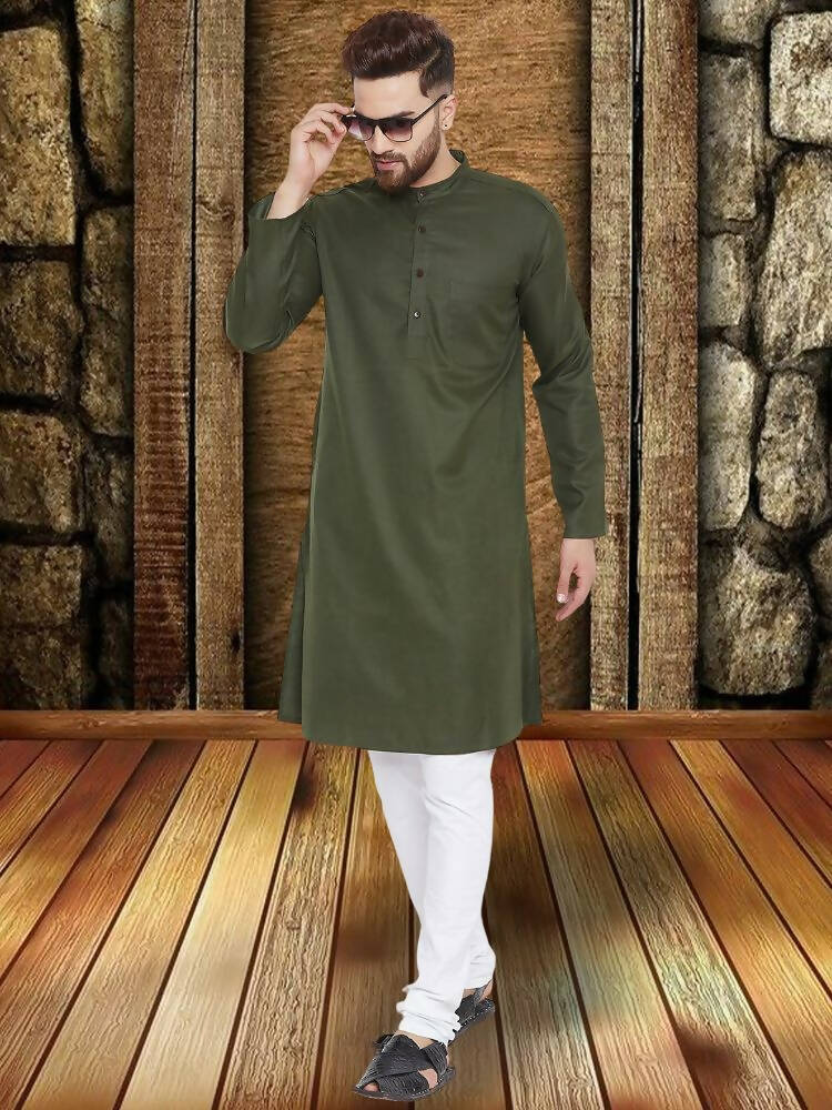 Even Apparels Pure Cotton Green Kurta - Green | Swadesiicart