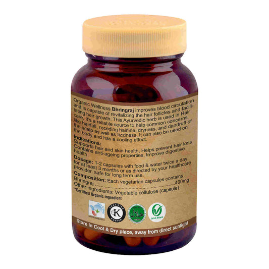 Organic Wellness Bhringraj Vegetarian Capsules - Swadesiicart