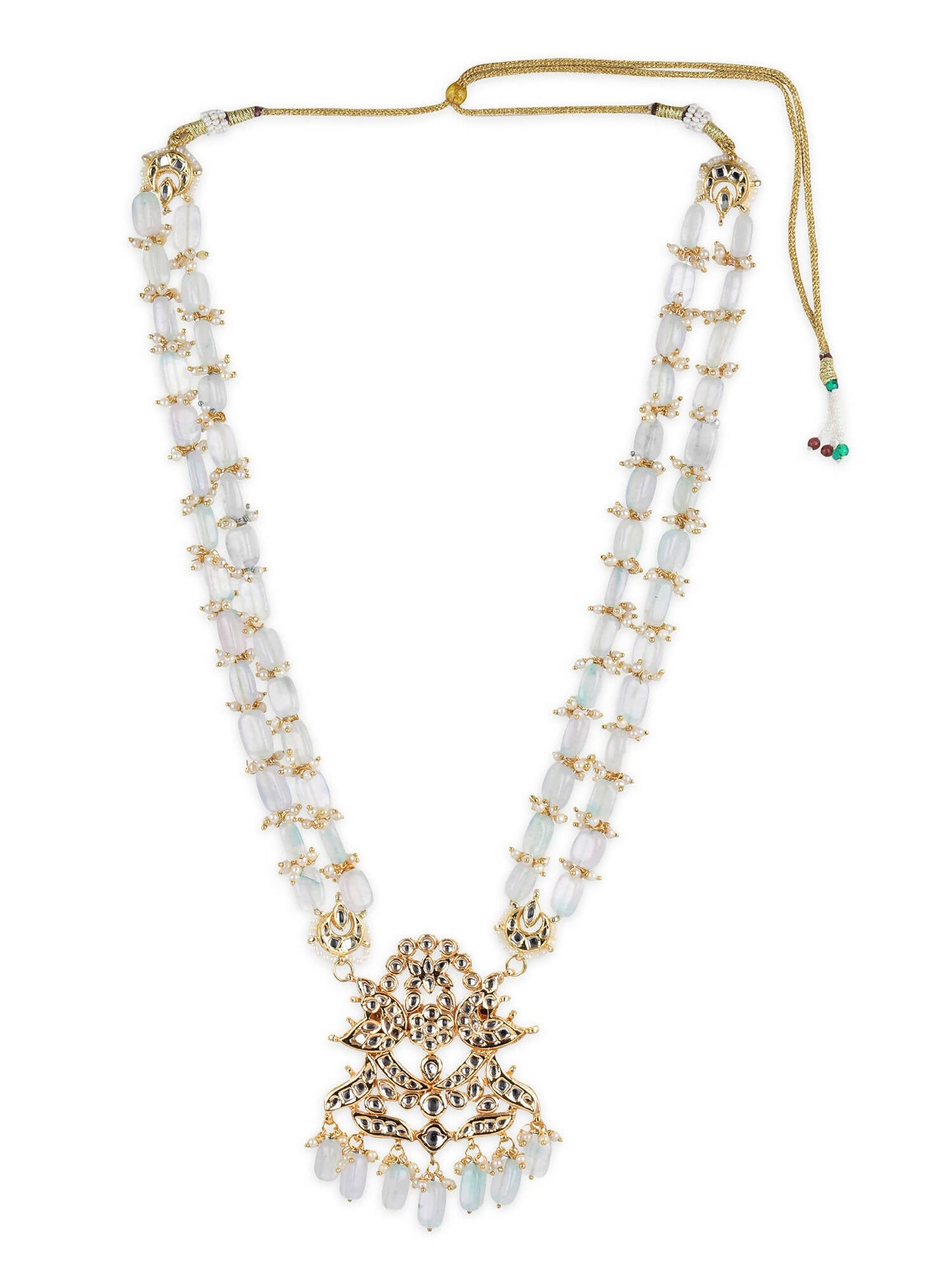 Gold-Toned White Brass Gold-Polished Necklace - Ruby Raang | Swadesiicart