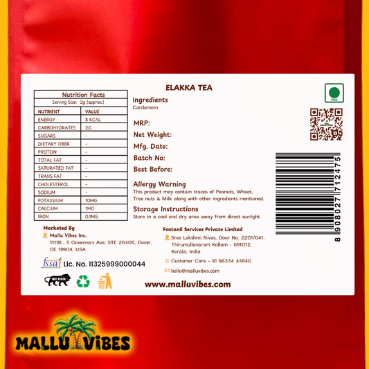 Mallu Vibes Cardamom Tea - Elakka Tea