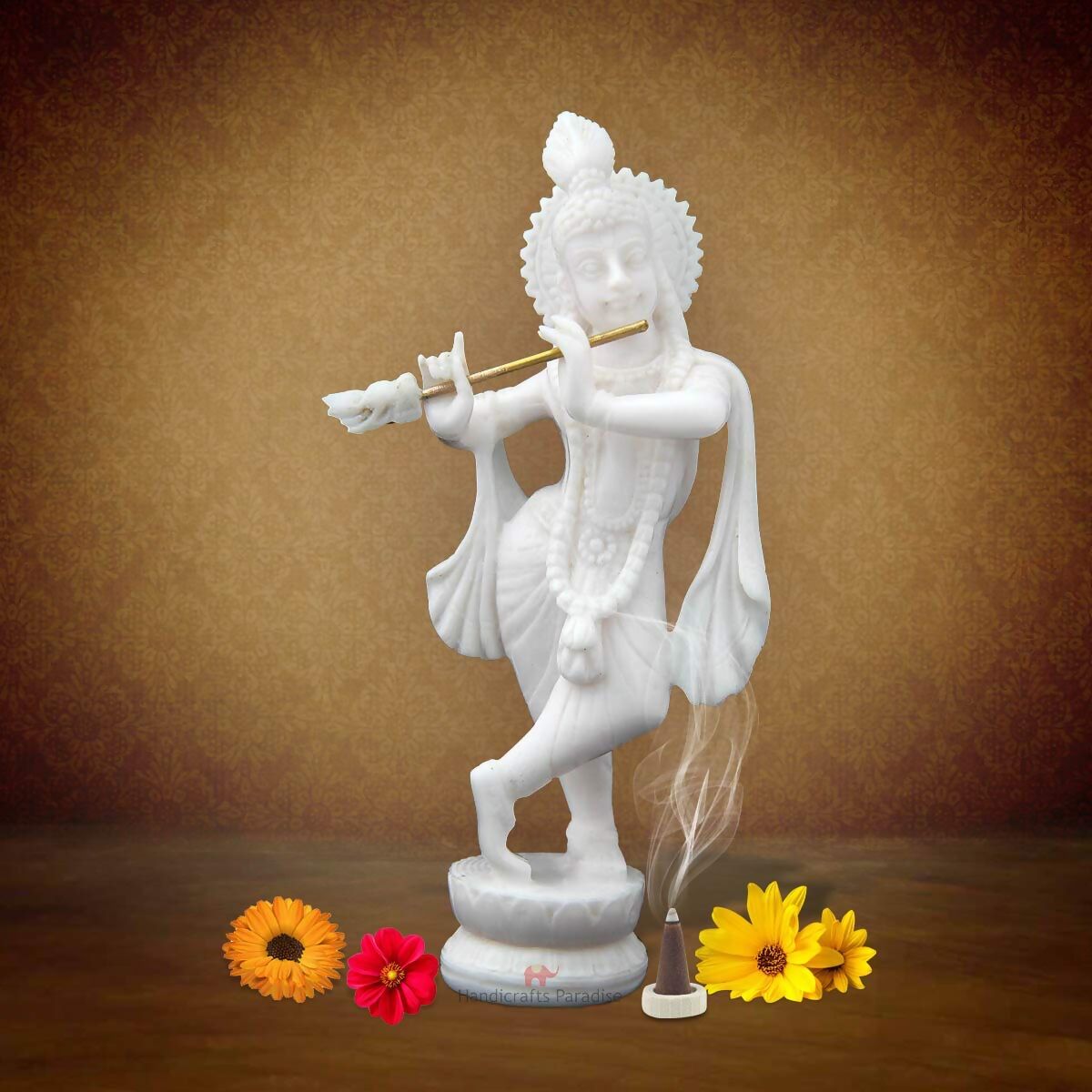 Handicrafts Paradise Resin Standing Krishna Idol - Swadesiicart