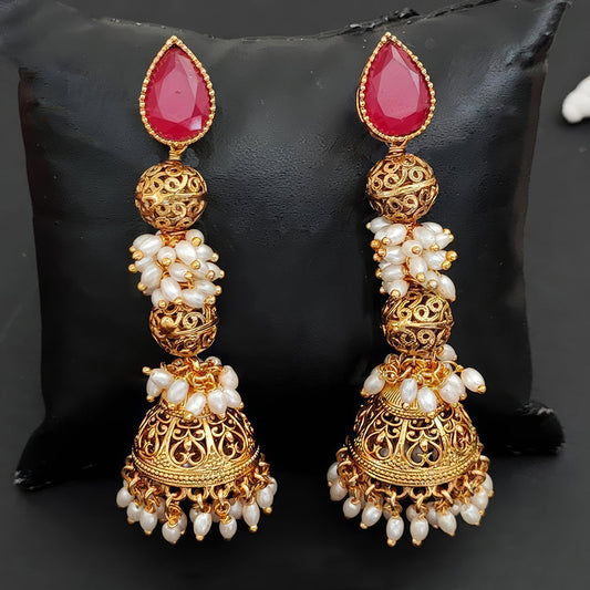 JS Fashion Designer Antique Jewellery High Gold Polish Earrings for Women | Swadesiicart