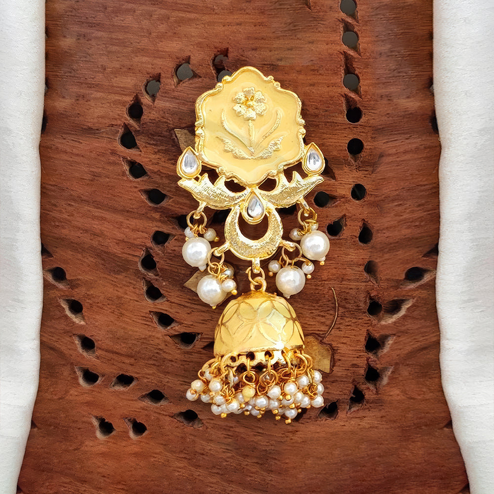 JS Fashion Antique High Gold Jhumka Earrings – Elegant Party Wear Traditional Jewelry for Women | Swadesiicart