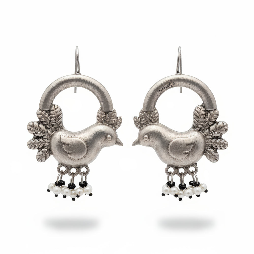 JS Fashion Beautiful Designer Oxidized Silver Earrings for Women & Girls | Swadesiicart